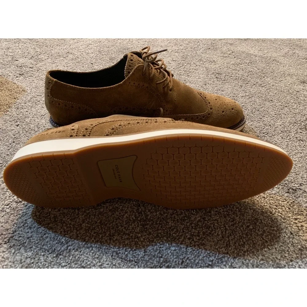 NIB Cole Haan Morse Grand Wing Oxford Golden Honey Suede Mens 12 Preppy Casual